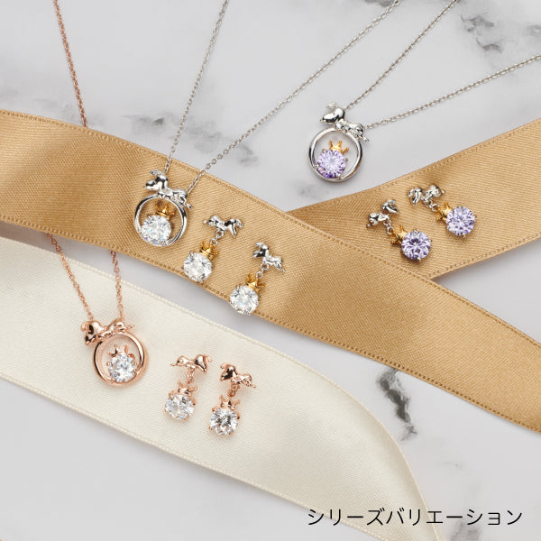 スヌーピー ビッグストーン&クラウンピアス (75周年記念/ピンクゴールド)