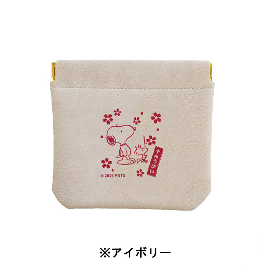 スヌーピー ばね口ミニポーチ (お花見)