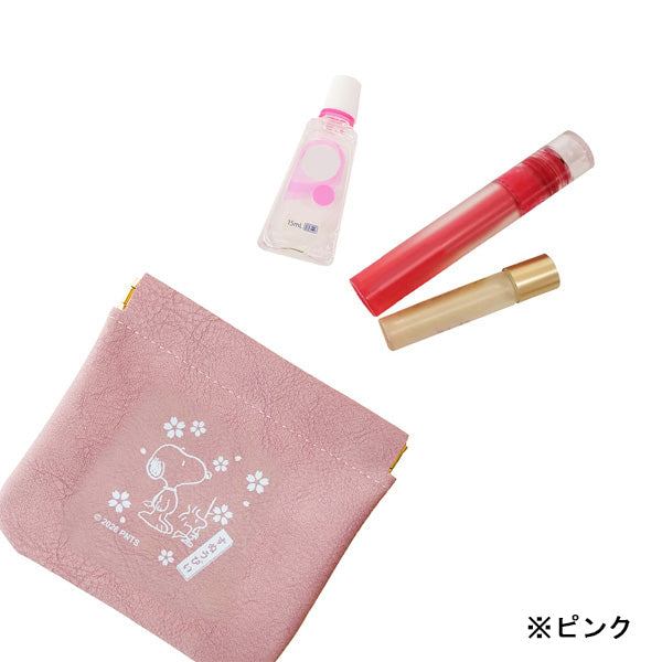 スヌーピー ばね口ミニポーチ (お花見)