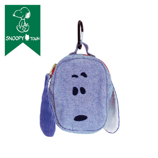 スヌーピー 刺繍デニムSNOOPYフェイス ポーチ
