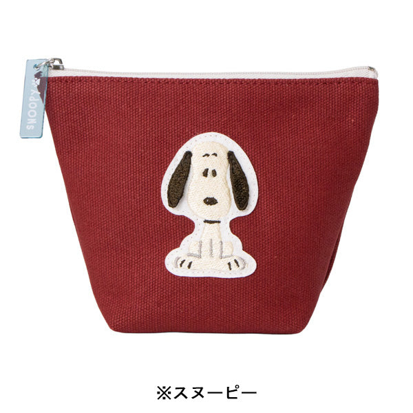 スヌーピー 舟形ポーチ (耳ぴょこ 立体刺繍シリーズ)