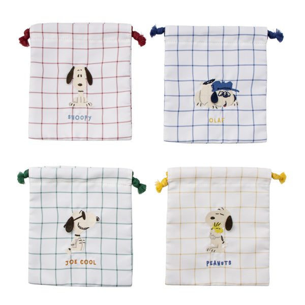 スヌーピー 巾着 (耳ぴょこ 立体刺繍シリーズ)
