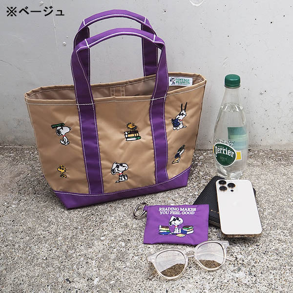 スヌーピー 刺繍舟形トート (M)