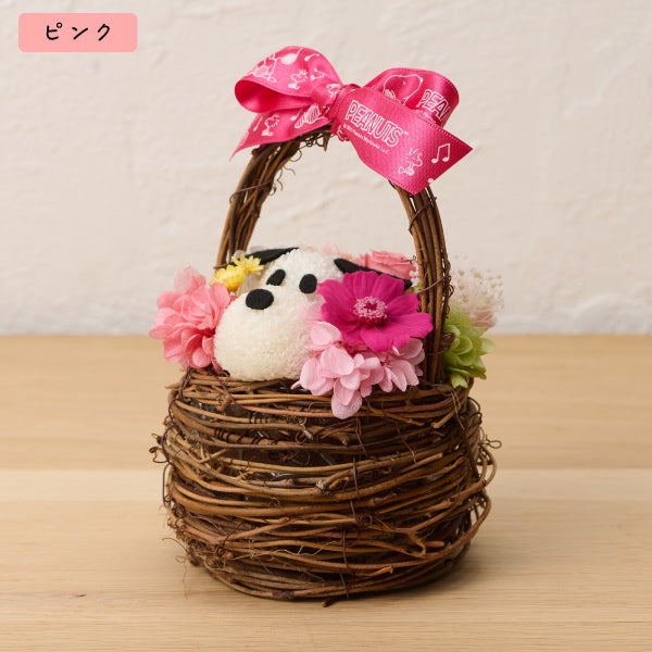 【おかいものSNOOPYオリジナル】お花スヌーピー フラワーバスケット