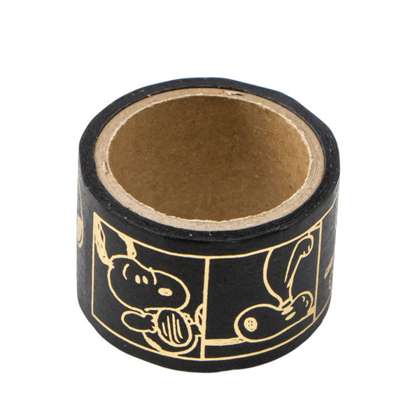 スヌーピー金箔マスキングテープ(黒)