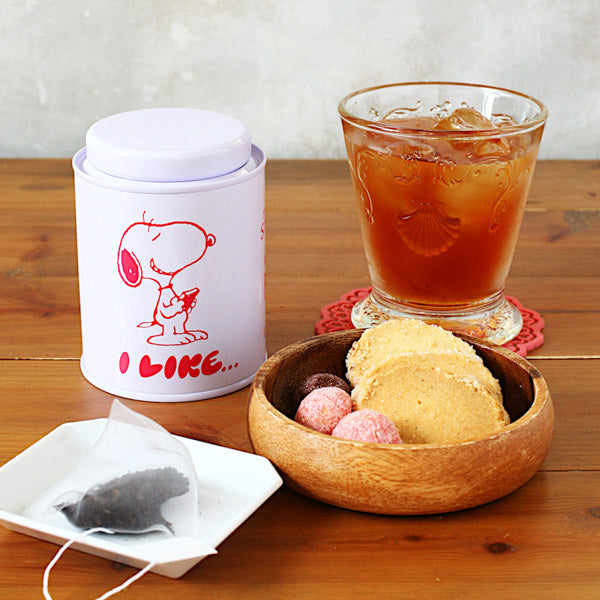 スヌーピー SNOOTEA (スヌーティー)ピーチティー PEANUTS I LIKEデザイン缶
