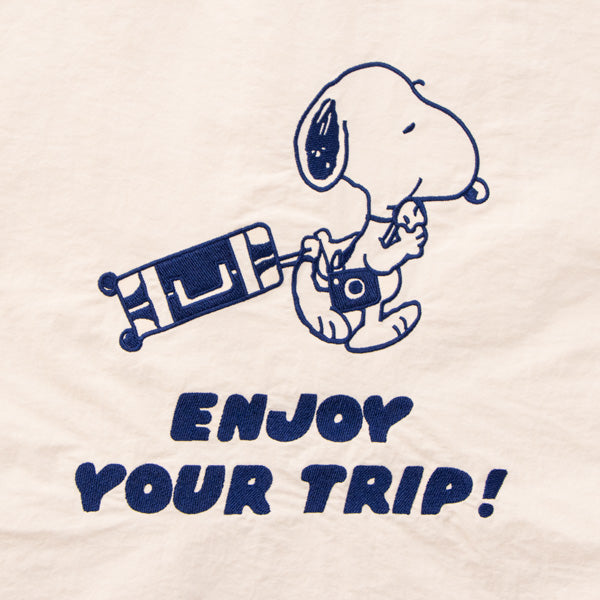 スヌーピー トートバッグ (ホワイト／enjoy your trip)