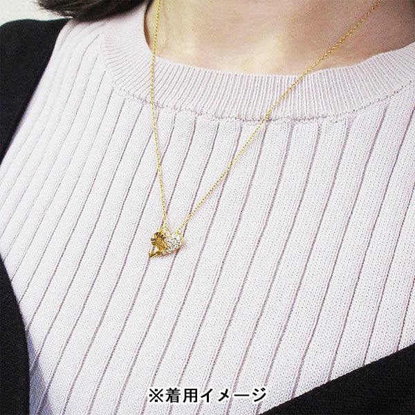 ウッドストック＆キラキラハートパヴェ ペンダント