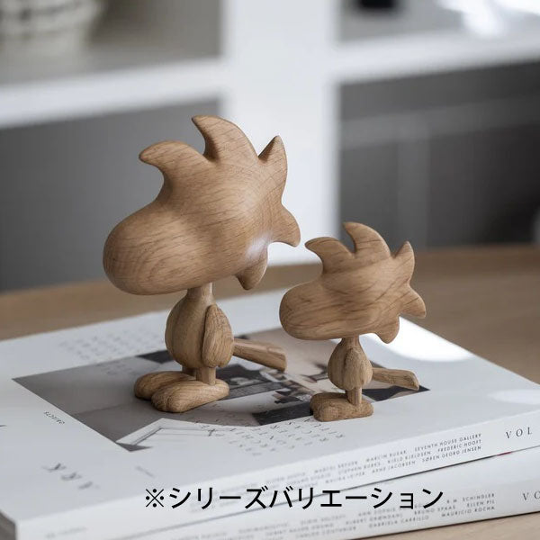 『BOYHOOD』北欧の天然オーク材オブジェ SNOOPY（ウッドストック） SMALL