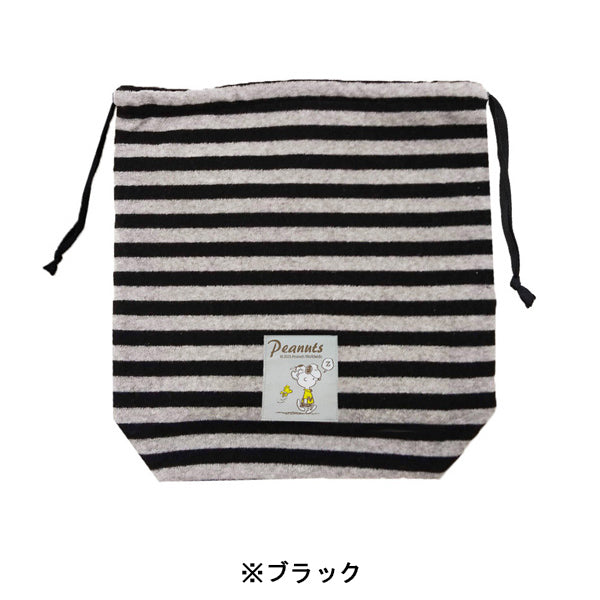 スヌーピー マチあり巾着 (ボーダー)