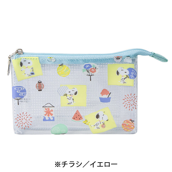 スヌーピー クリアミニ3ポケットポーチ (夏柄)