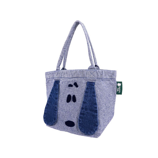 スヌーピー 刺繍デニムSNOOPYフェイス　ミニトートバッグ