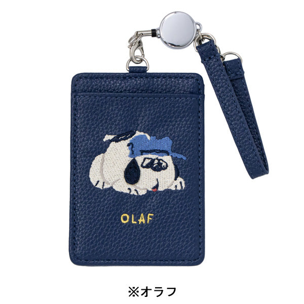 スヌーピー シングルリールパスケース (耳ぴょこ 立体刺繍シリーズ)