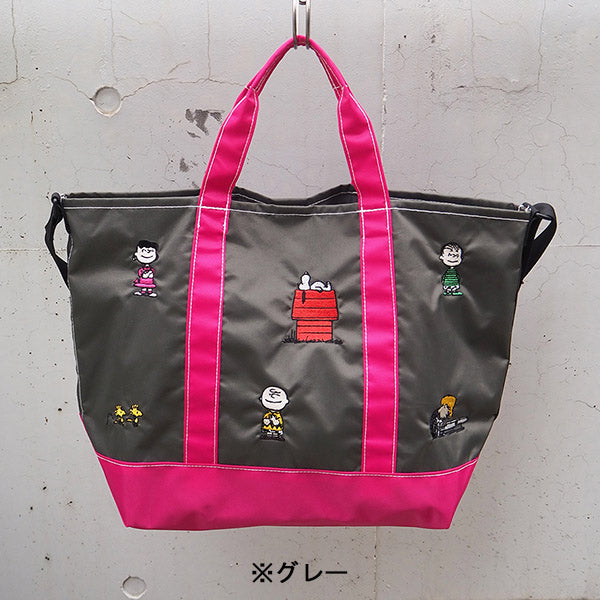 スヌーピー 刺繍舟形トート (L)
