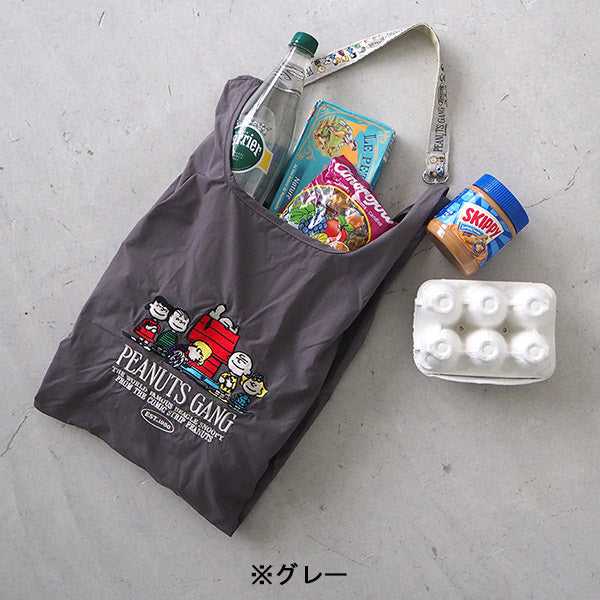 スヌーピー ストラップ付ショッパーバッグ